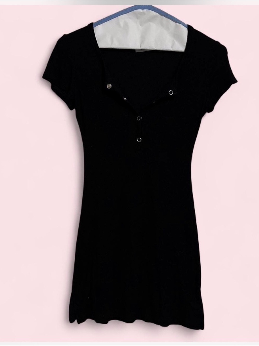 SHEIN Black Mini Dress with Cap Sleeves
